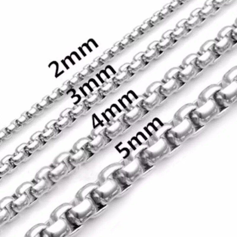 2-9mm Men Womens 316L Stainless Steel Silver Twist Curb Link Chain Necklace