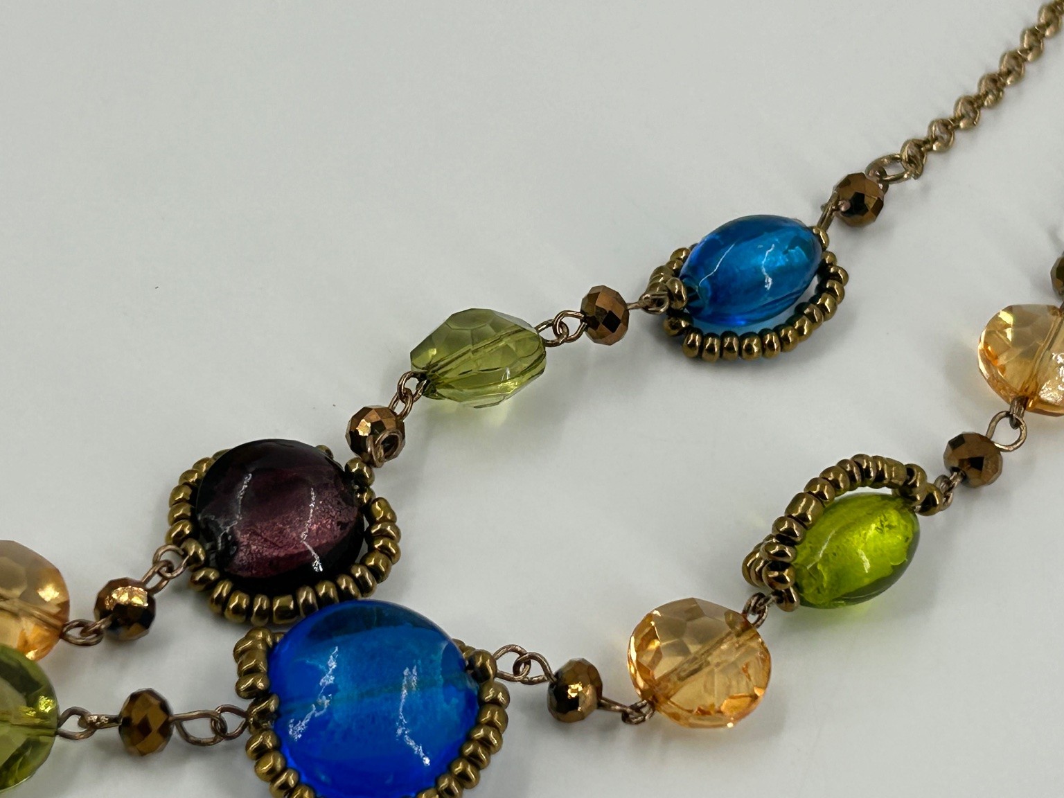 Erica Lyons Colorful Beaded Necklace Double Strand 18-20in Glass & Acrylic Stone