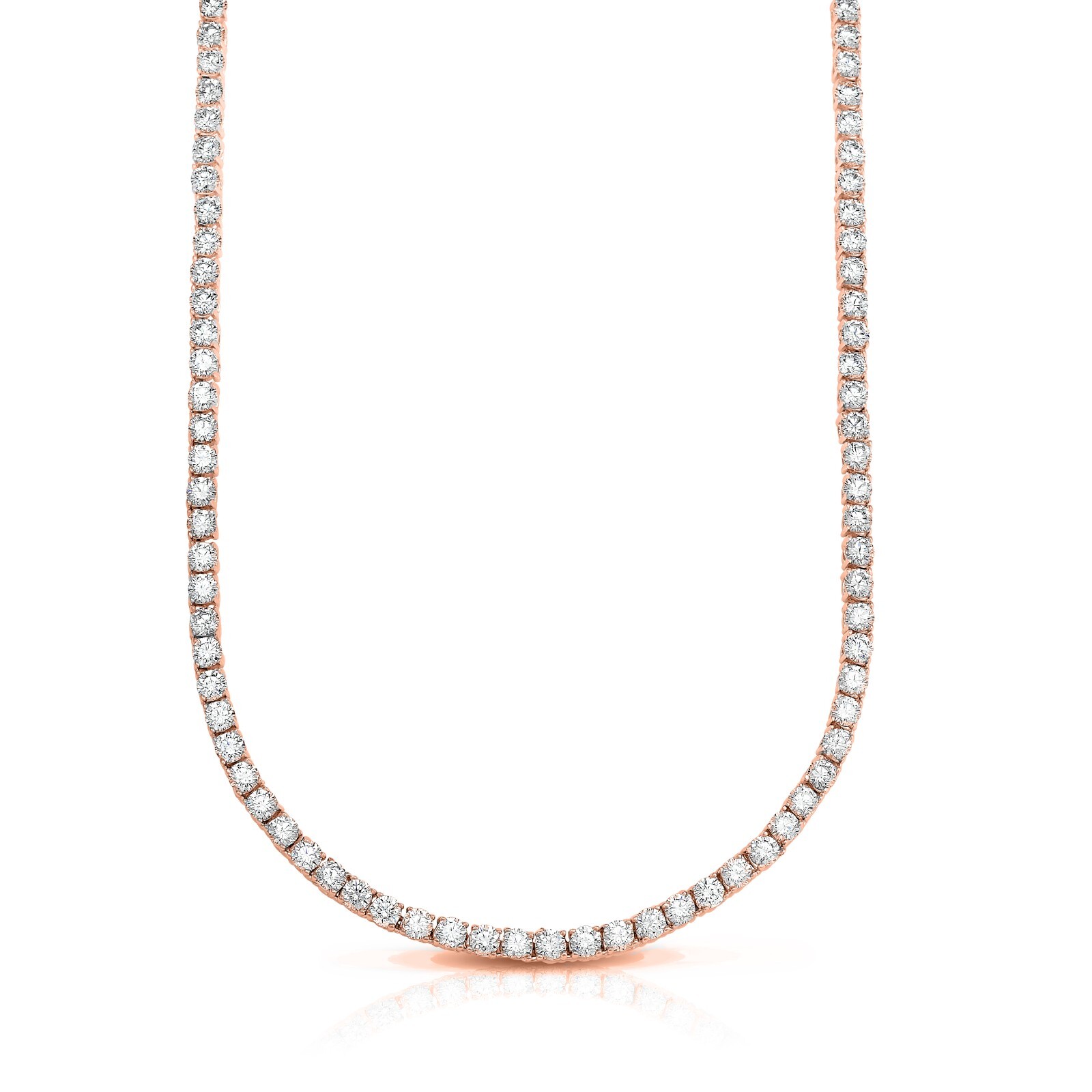 Women’s 18k White Gold Plated CZ 4MM Round Cut Tennis Necklace 18″ – 3 Colors