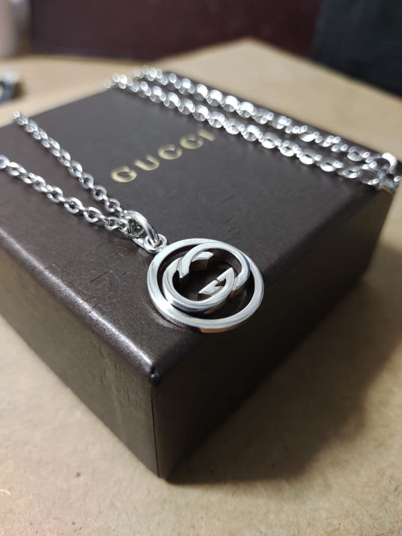 Excellent GUCCI Silver 925 Interlocking Necklace – Luxurious Feel
