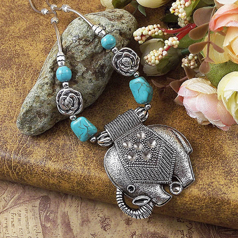 20 style Vintage Women’s Tibetan Silver Turquoise Beads String Pendant Necklace