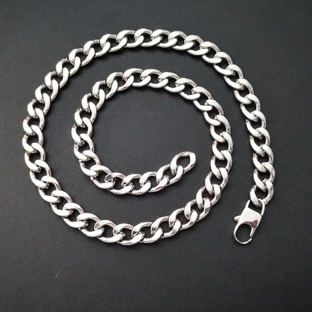 Large punk style hip-hop style stainless steel bracelet / necklace 7-30in W:12mm