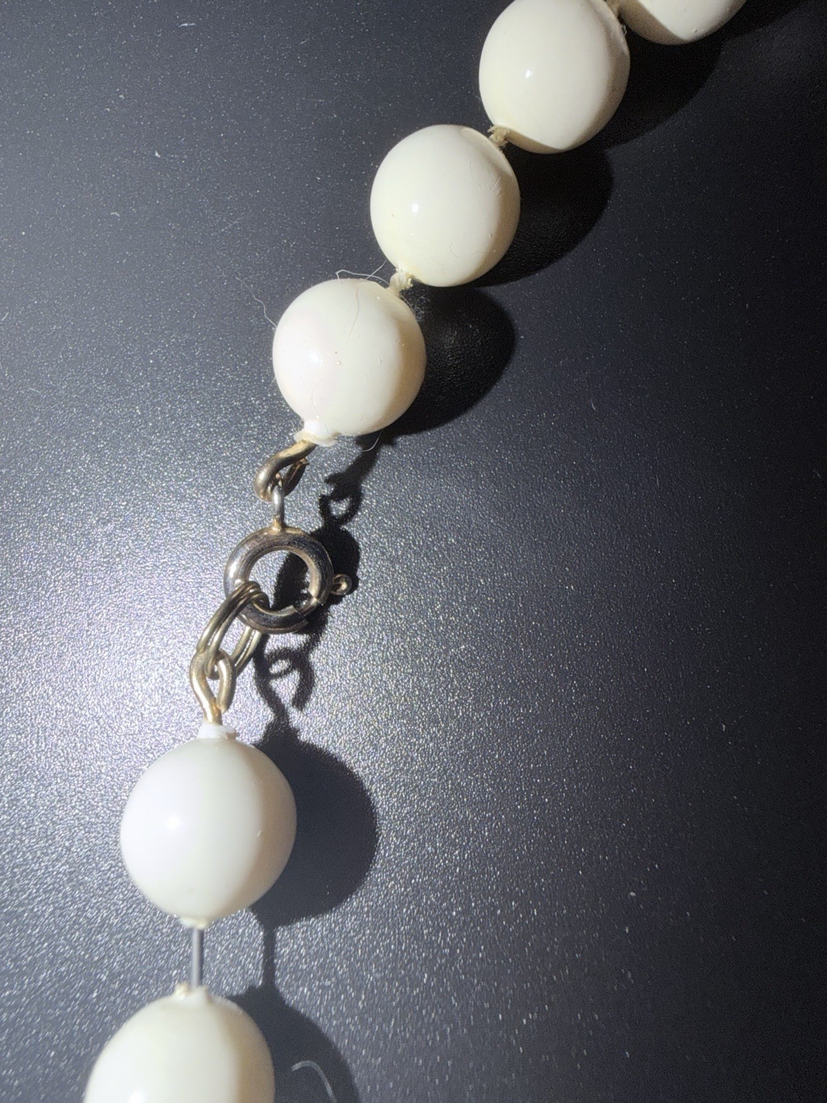 Lot of 2 Vintage Round Beaded Necklaces Ball/Bead Chain Barrel Clasp