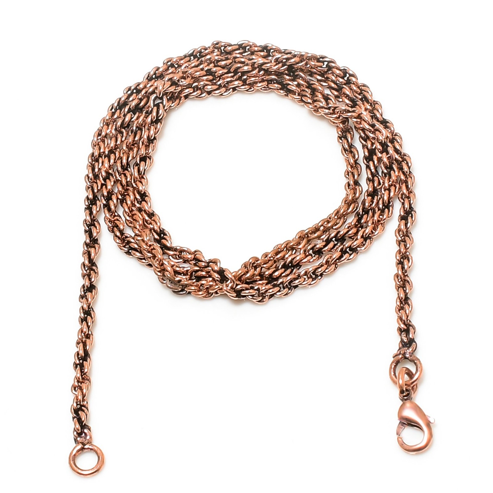 Cz Copper Chain Necklace With Lobster Clasp Handcrafted Curb Chain For Necklace