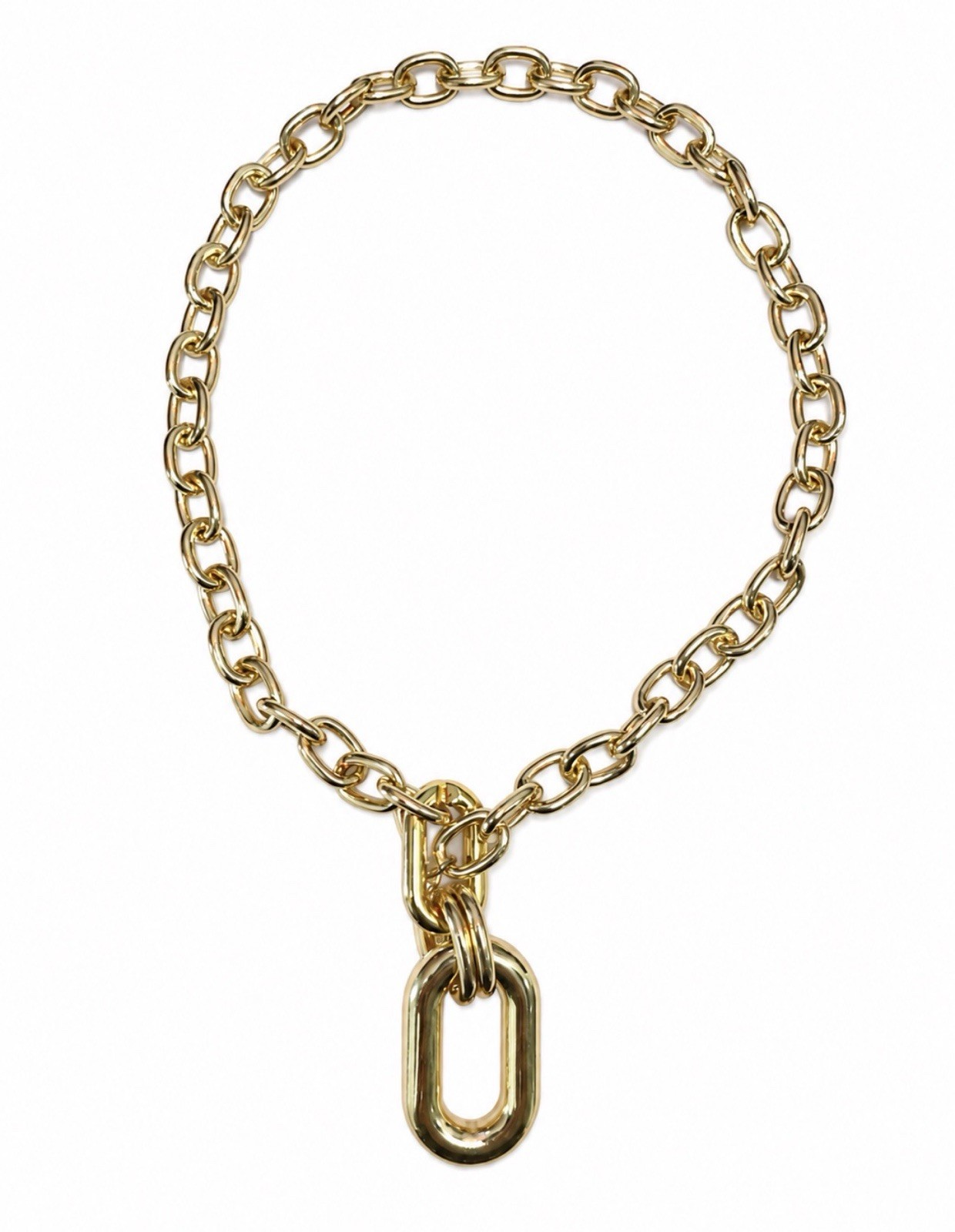 Gold Tone Chunky Chain Necklace Toggle Clasp Statement Fashion Jewelry 46cm