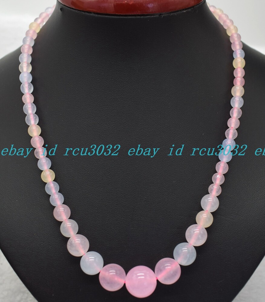 6-14mm Multicolor Natural Gemstone Round Beads Jewelry Necklace 18 Inches