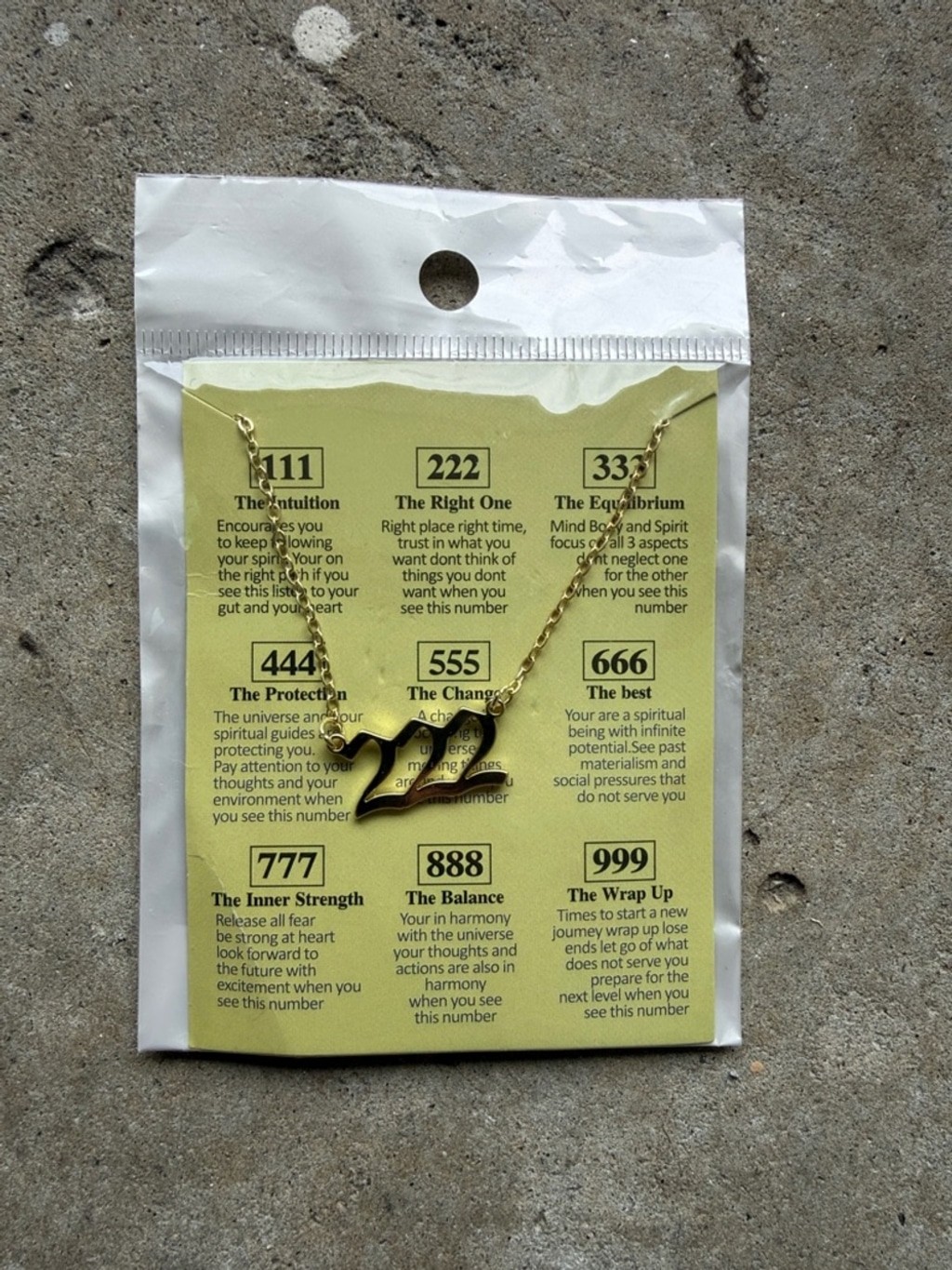 Dainty Gold Silver Plated Old English Number Necklace Numerology 222
