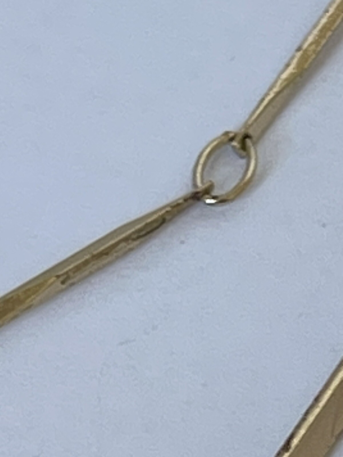Gold Tone Double Chain Paper Clip Necklace 14”