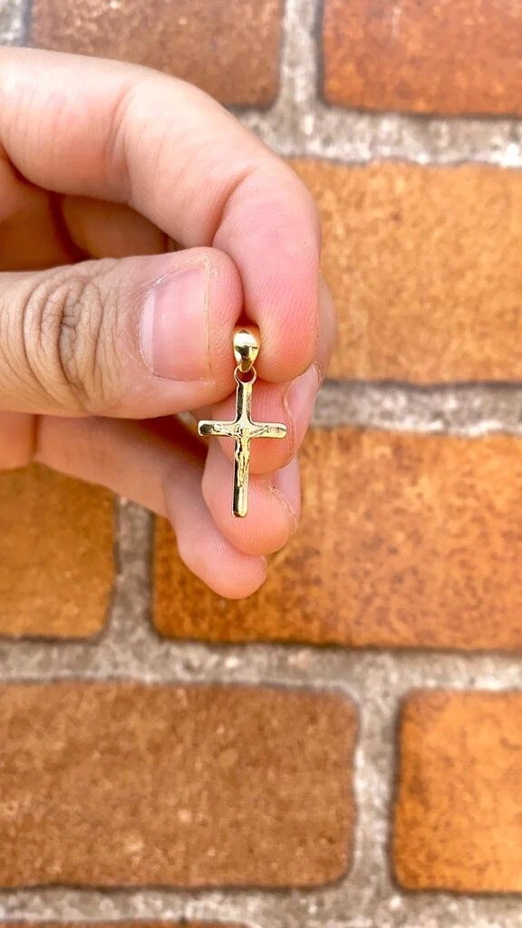 Jesus Crist Cross 14K Pendant GF Charm Jewelry Gifts Catholics For Adults Kids