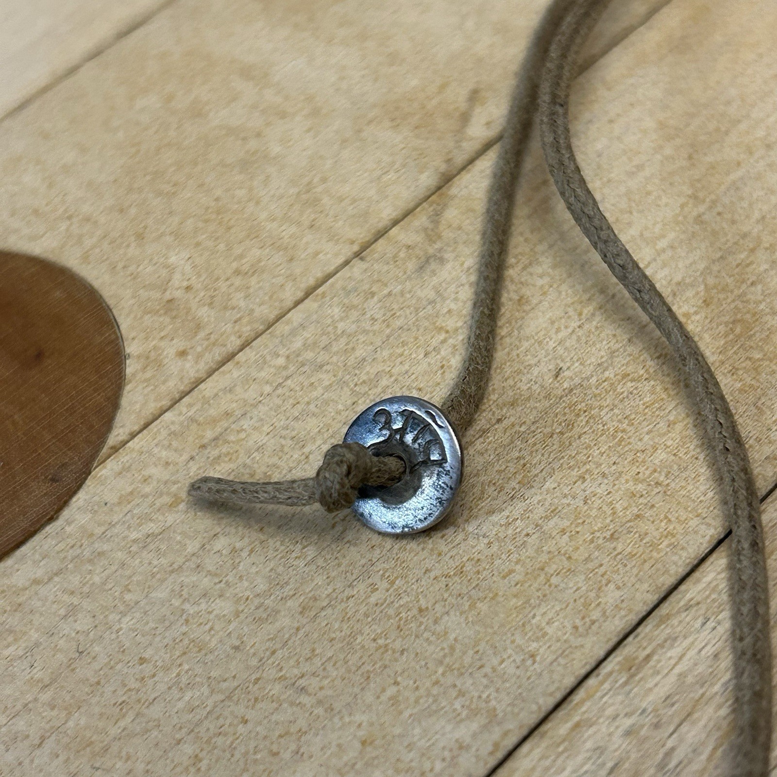 Me & Ro Sterling Silver ‘Faith Ties The Heart’ Pendant Necklace on Natural Cord