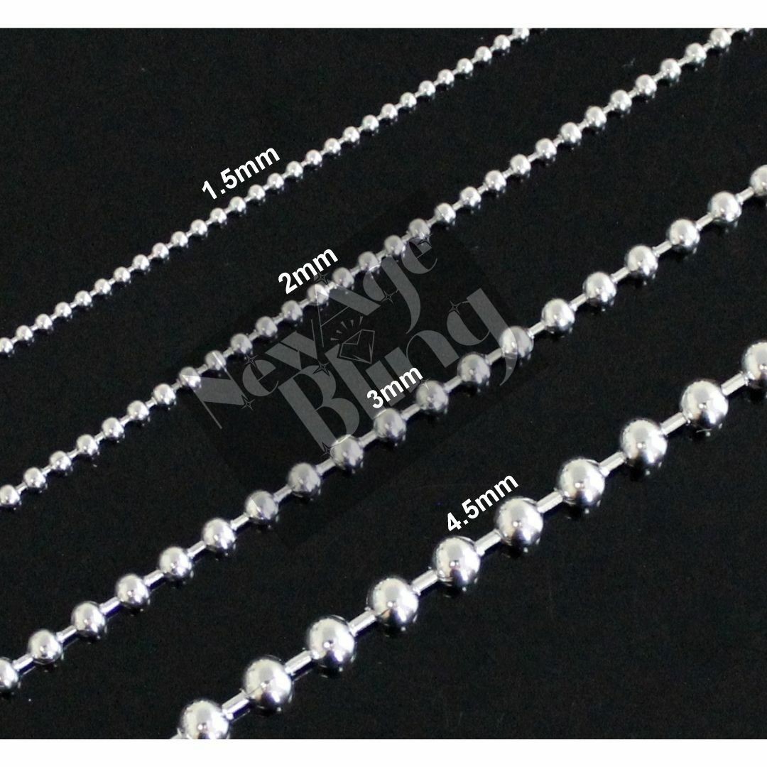 USA Stock 1/2/3/4/5MM Stainless Steel Ball Chain Dog Tag Bead Necklace Bracelet