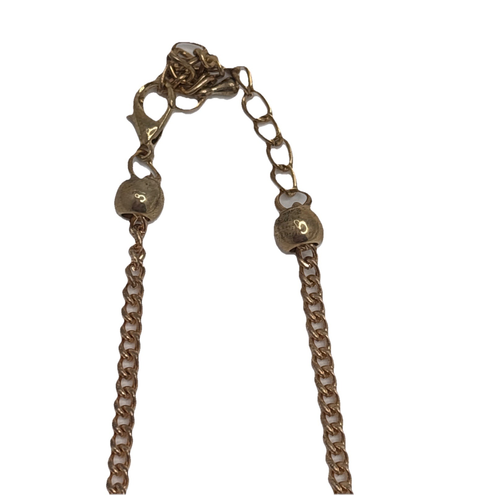 Gold Necklace 16” With Pendants And Stones