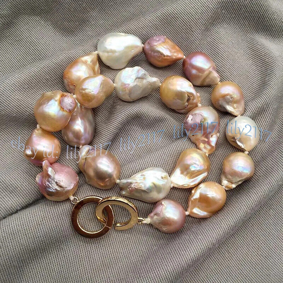 Huge 15-25mm Natural White Pink Purple South Sea Keshi Baroque Pearl Necklace