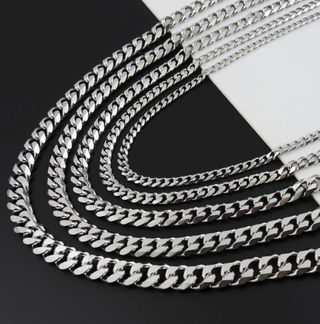 Stainless Steel 50 cm ( 19.7 Inch) 5 mm Cuban Curb Chain