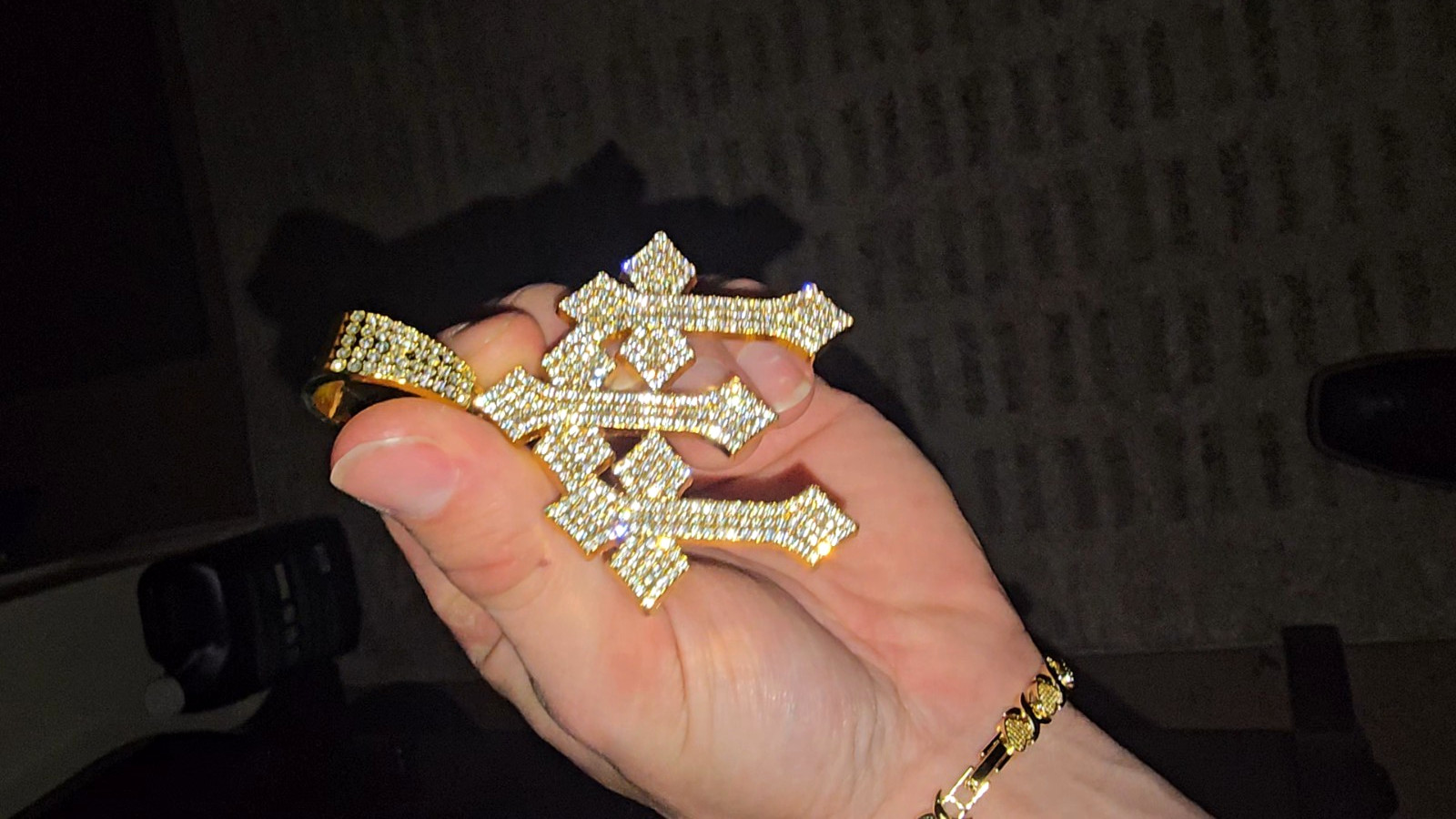 Gold Triple Cross Cz Cross Pendant Hip Hop – Religious