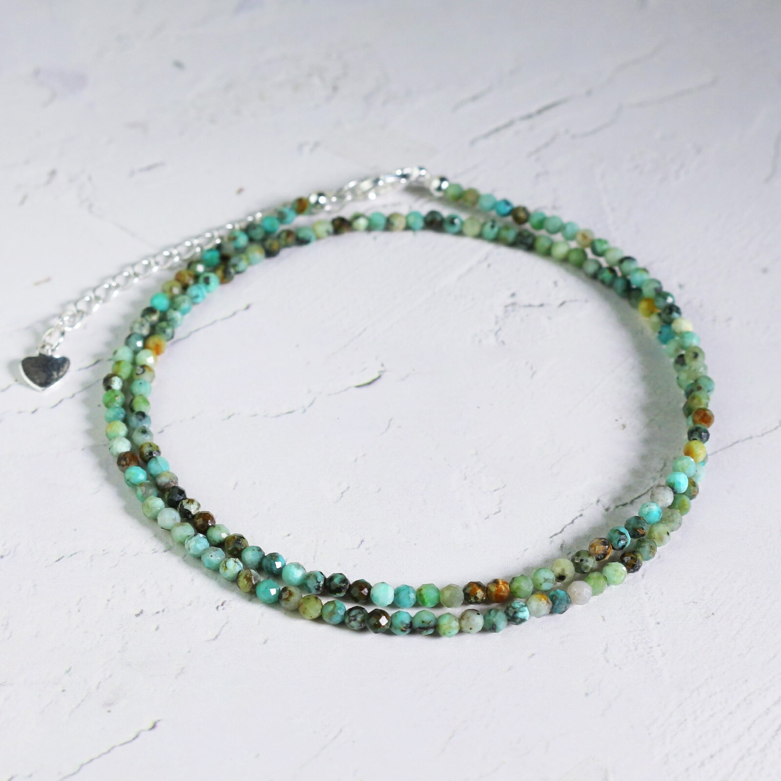 Aafrican Turquoise Choker Delicate Stone Beads Necklace Crystal Dainty Choker