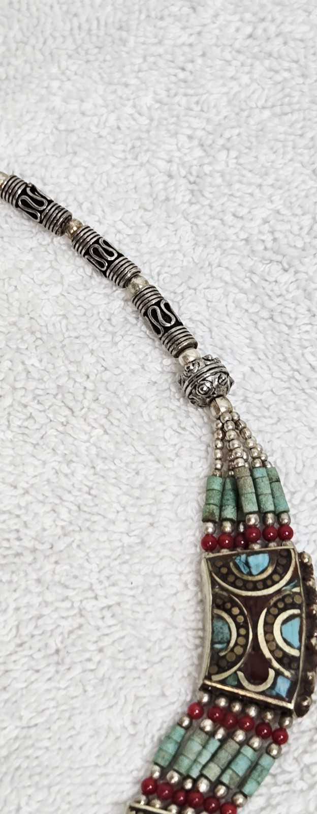 Vintage Nepal Tibetan Necklace Turquoise Tibetan Ethnic Coral Statement Piece