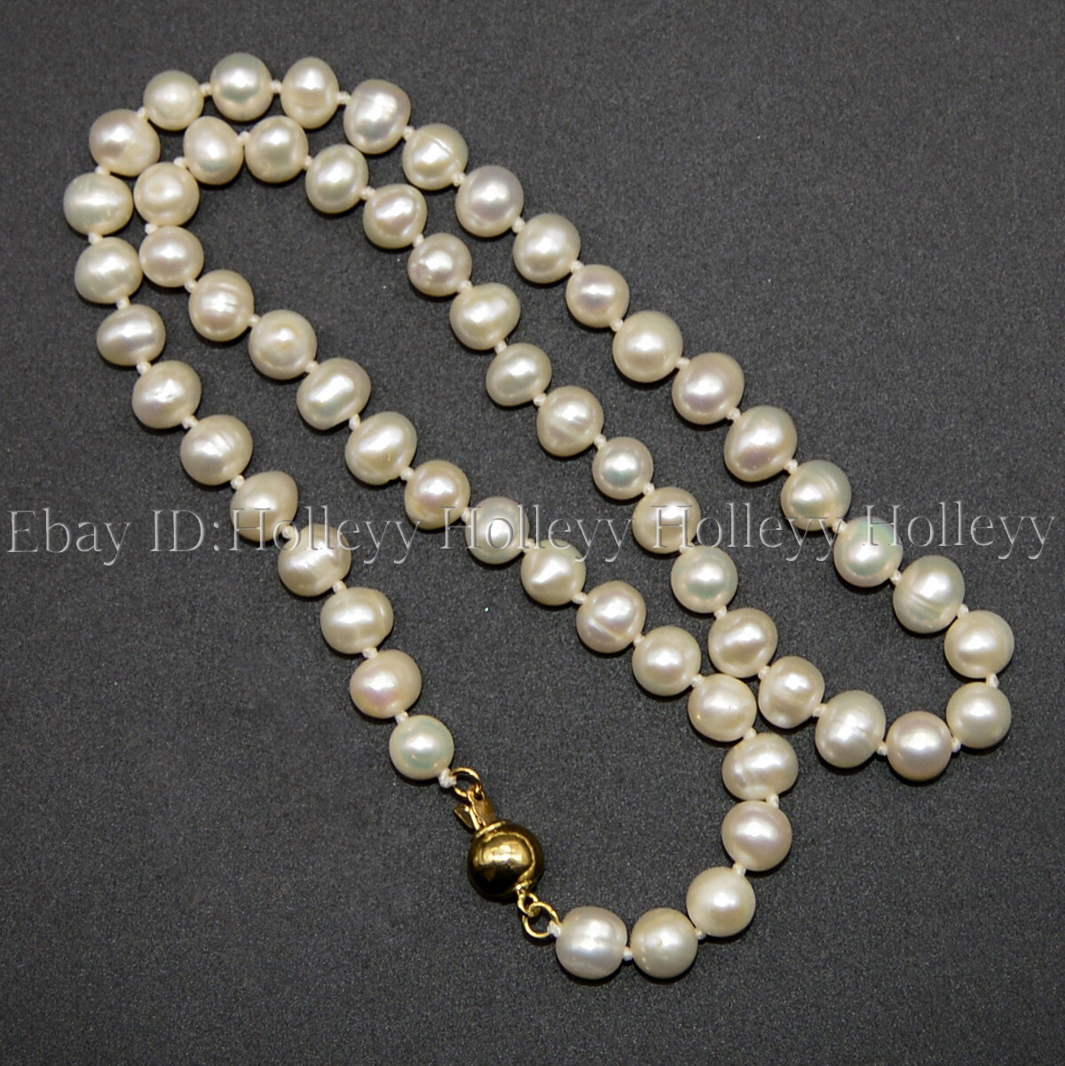 7-8mm Real Natural White Freshwater Cultured Pearl Necklaces 14-50 inches