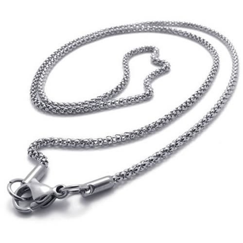 2.4mm 16″-40″ Silver Stainless Steel Corn Necklace Chain Sb30 USA Seller