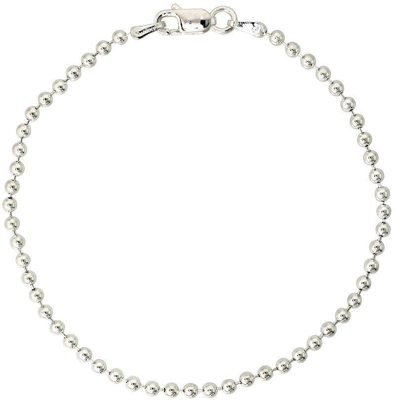 925 Sterling Silver Ball Bead Chain Necklace 3mm 16″, 18″, 20″, 22″, 24″, 30″