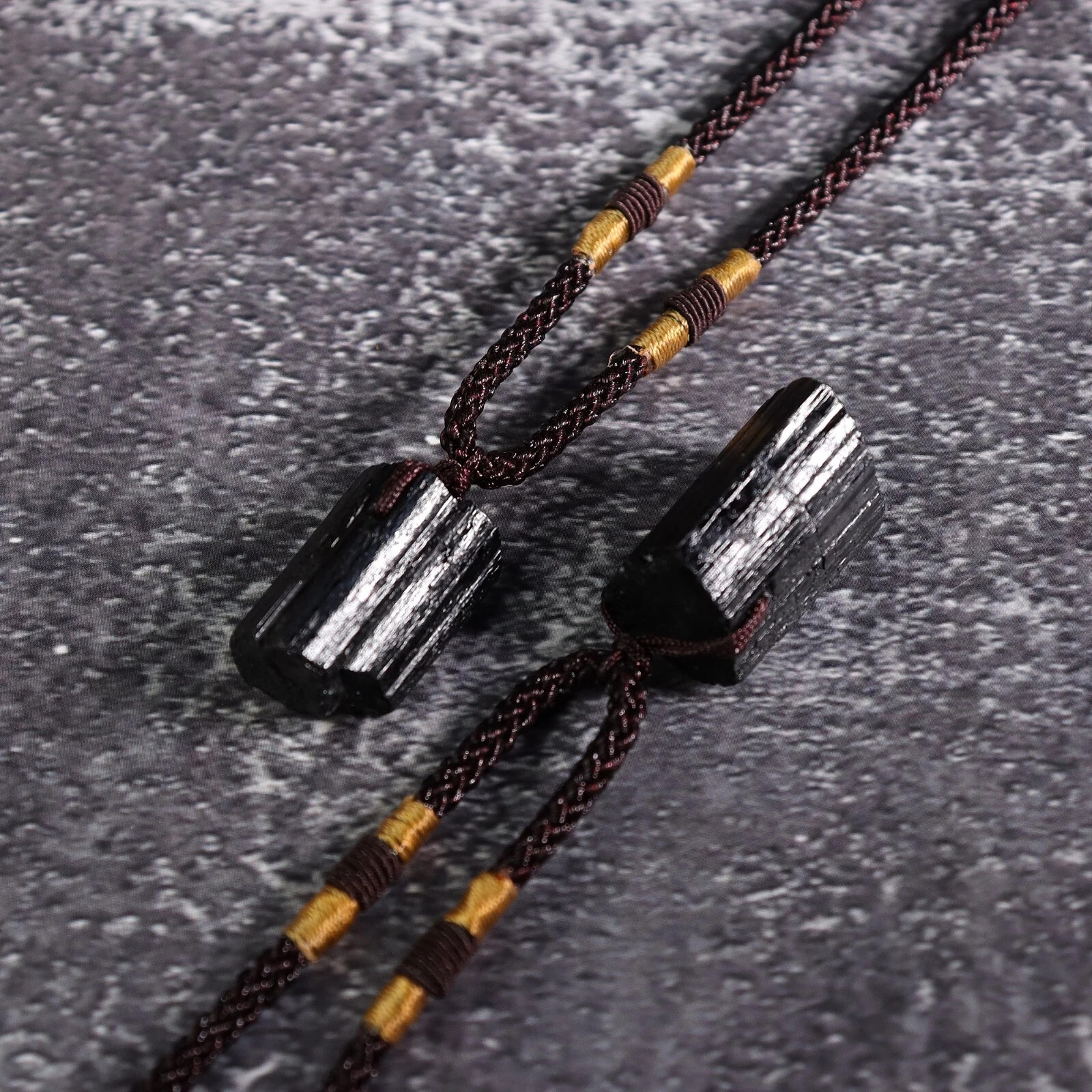 Black Tourmaline Pendant Necklace Natural Rough Crystal Healing Protection Gift