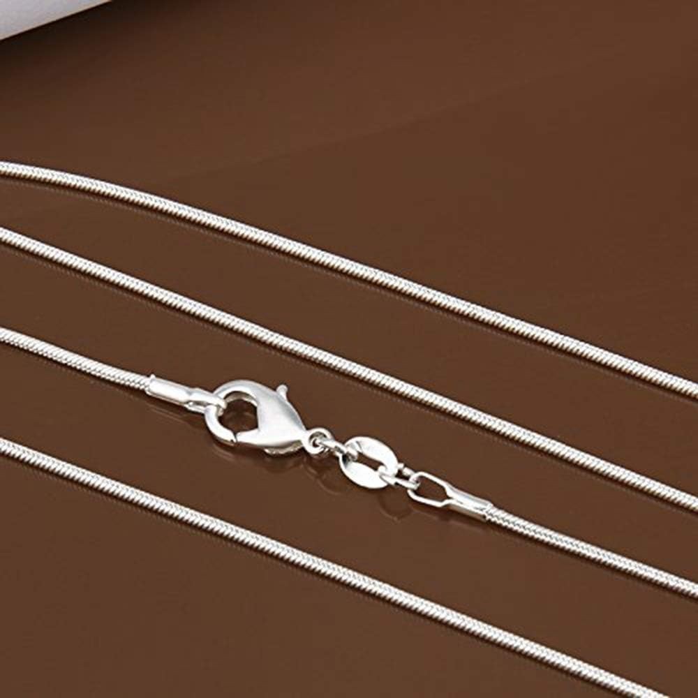 Fashion 925 Sterling Silver 1mm Snake Chain Necklace Jewelry for Men & Women