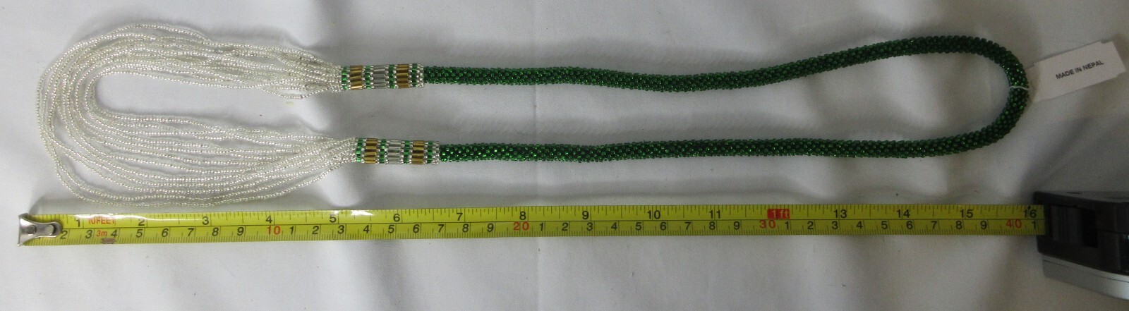 Himalayan Gems Glass Seed Bead Necklace 16″ Long Made in Nepal BEAUTIFUL