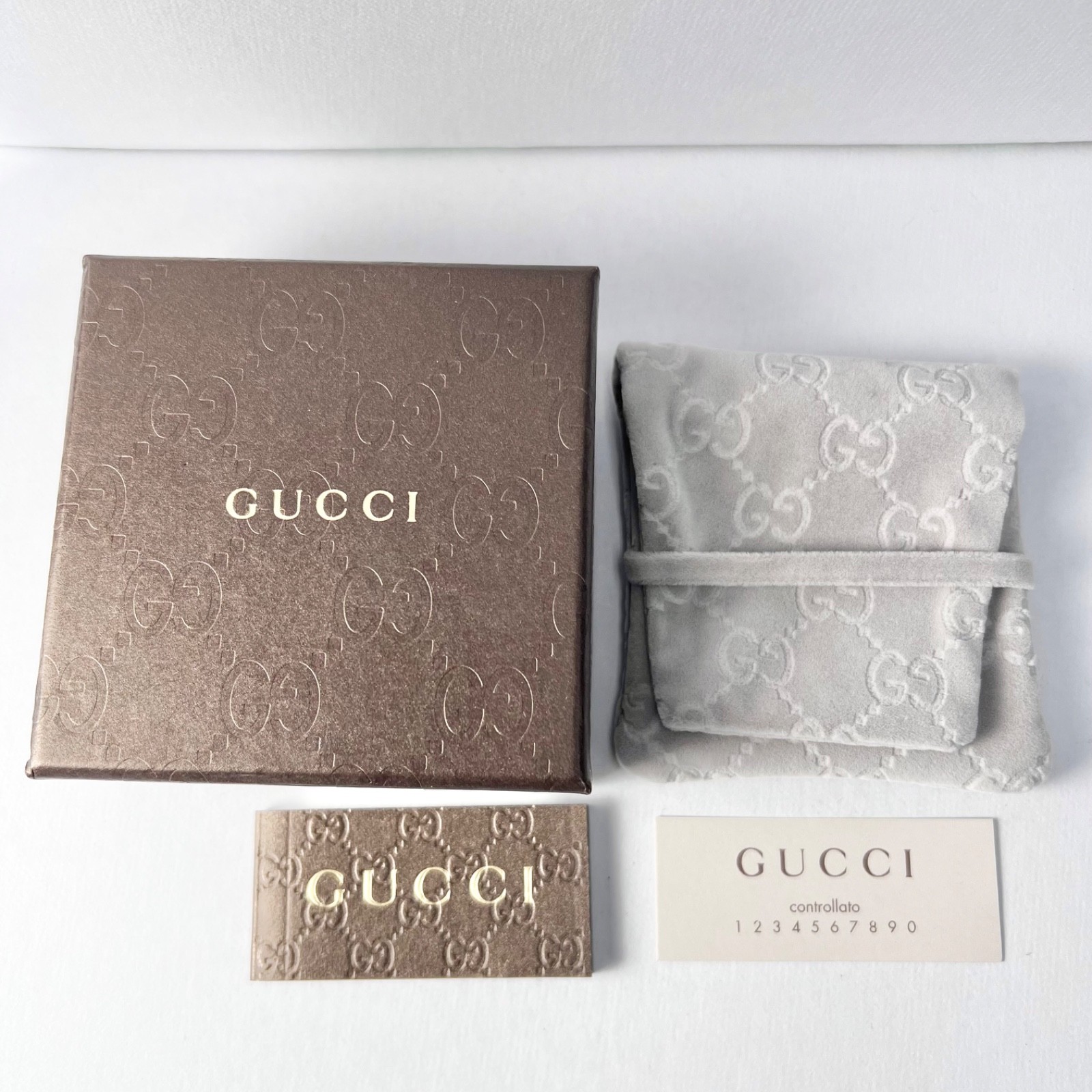 Gucci Square Plate Necklace Sterling Silver HBK775