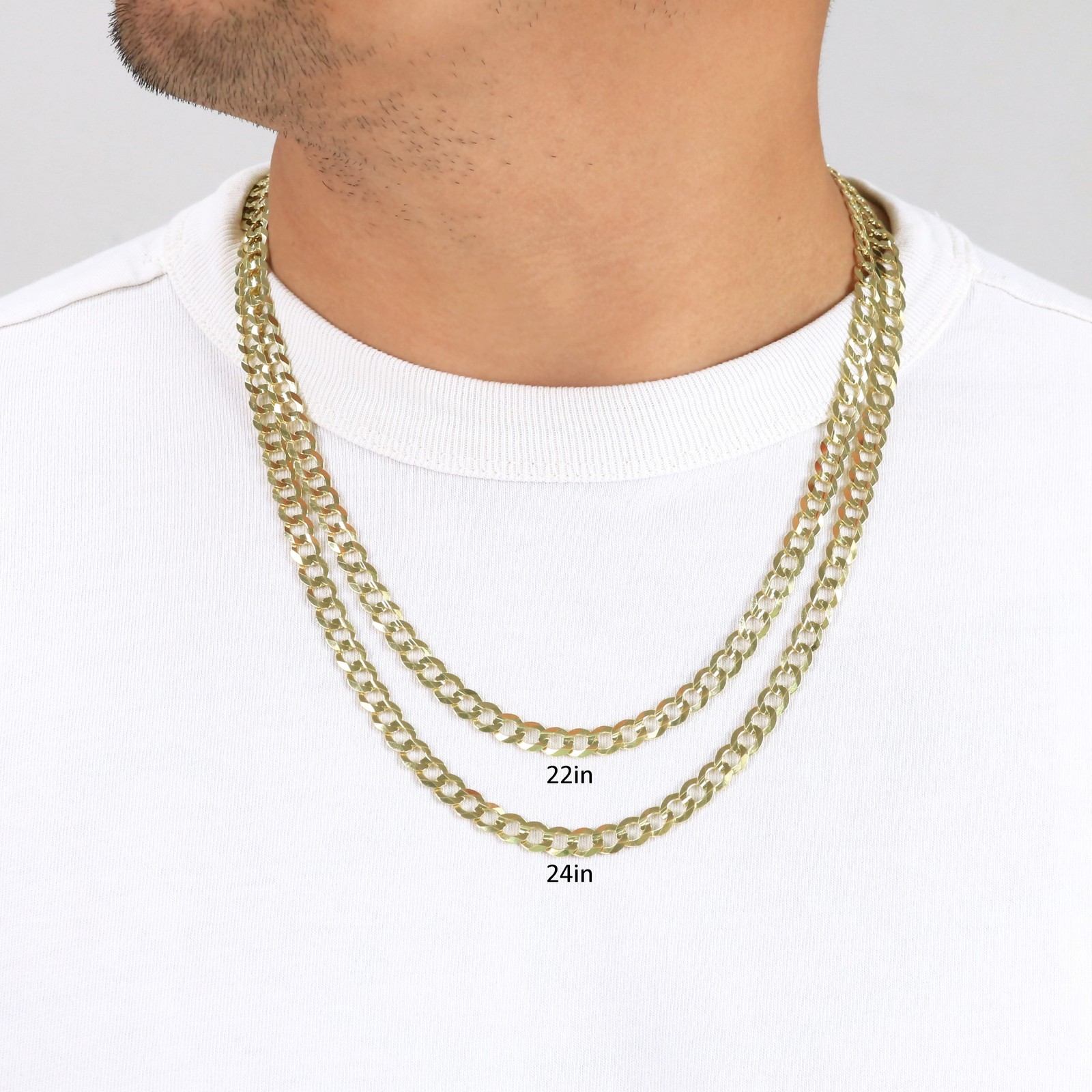 14K Yellow Gold Solid 1.5mm-12mm Cuban Curb Chain Link Pendant Necklace 16″- 30″