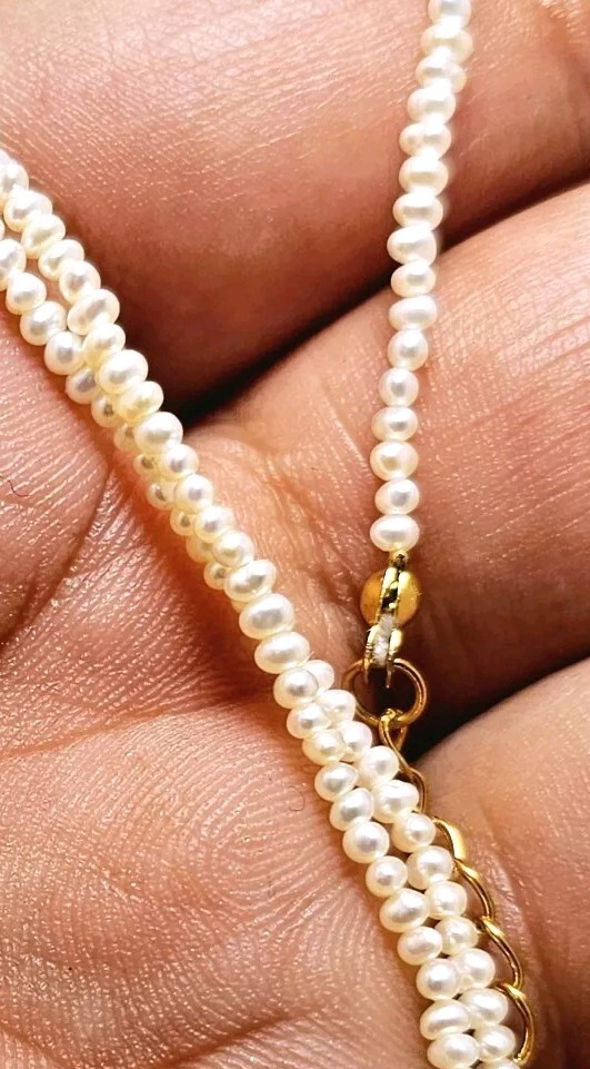 Pearl Necklace Real 1.5mm – 2mm 18 Inches