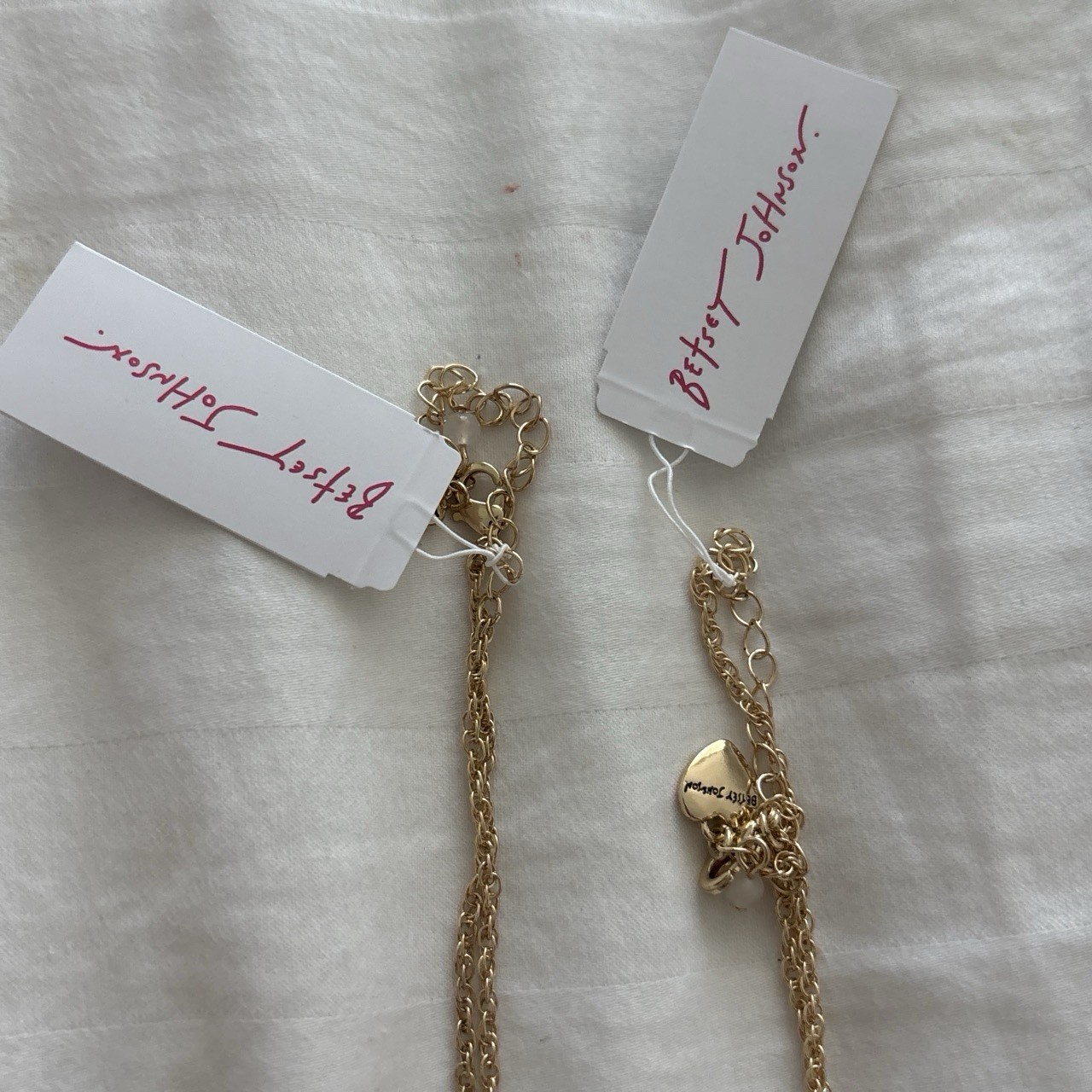 Betsey Johnson Gold Plated Pink Crystal Teddy Bear Charm Necklace, Adjustable
