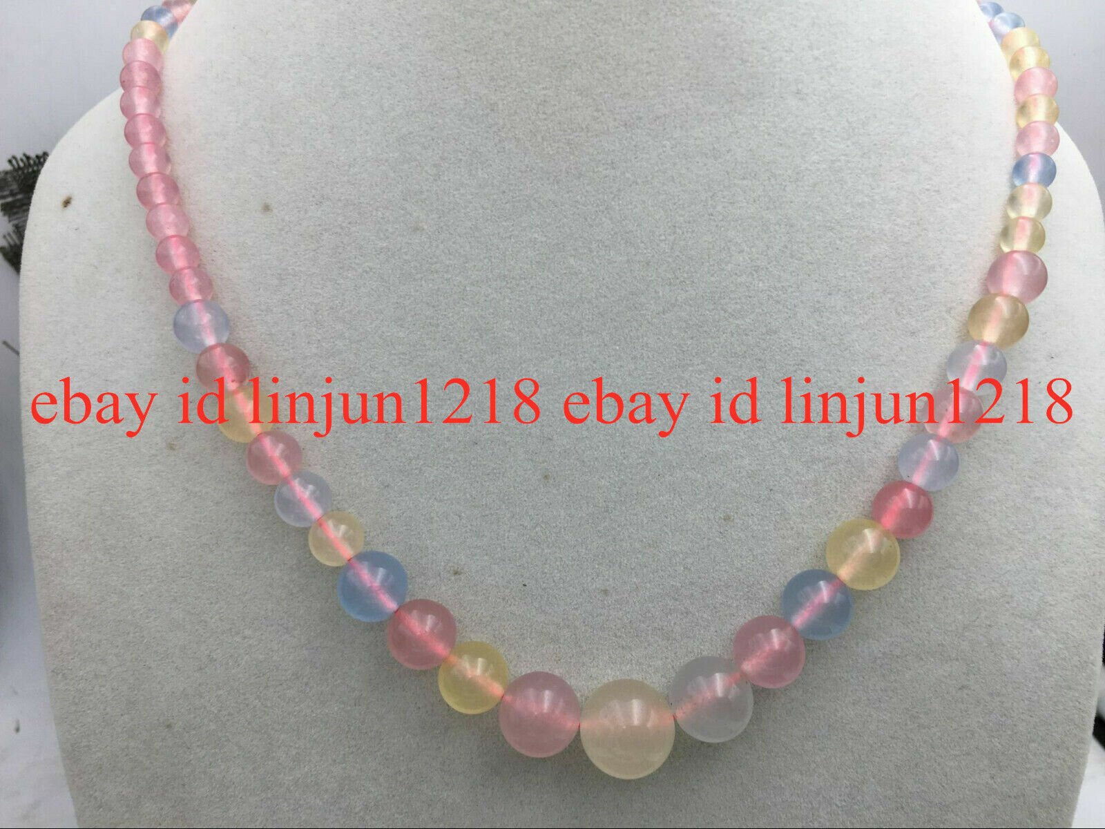 Fashion 6-14mm Multi-Color Morganite Round Gemstone Beads Necklace 18”