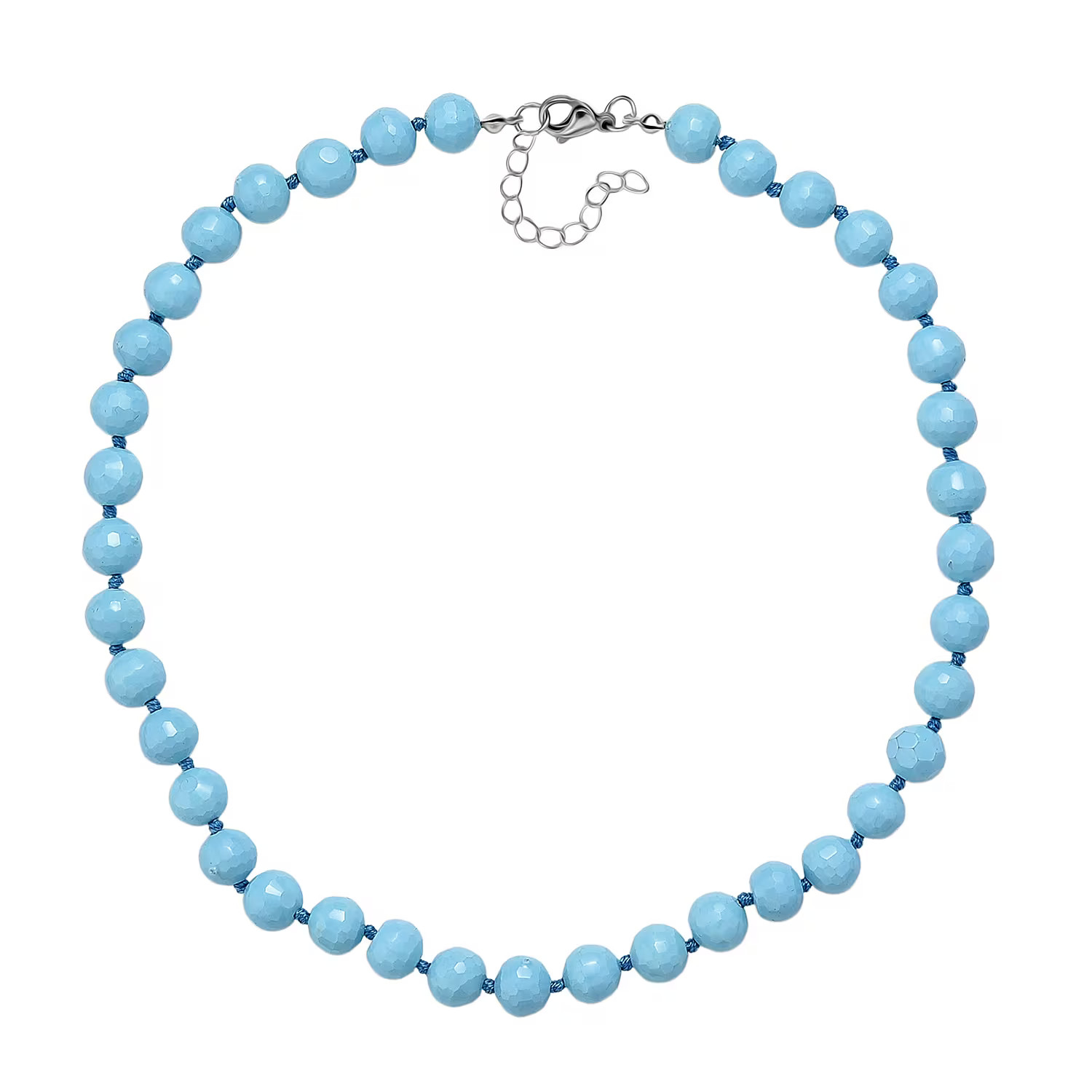 Doorbuster Faceted Sleeping Beauty Color Shell Pearl Necklace 18-20 Inches in