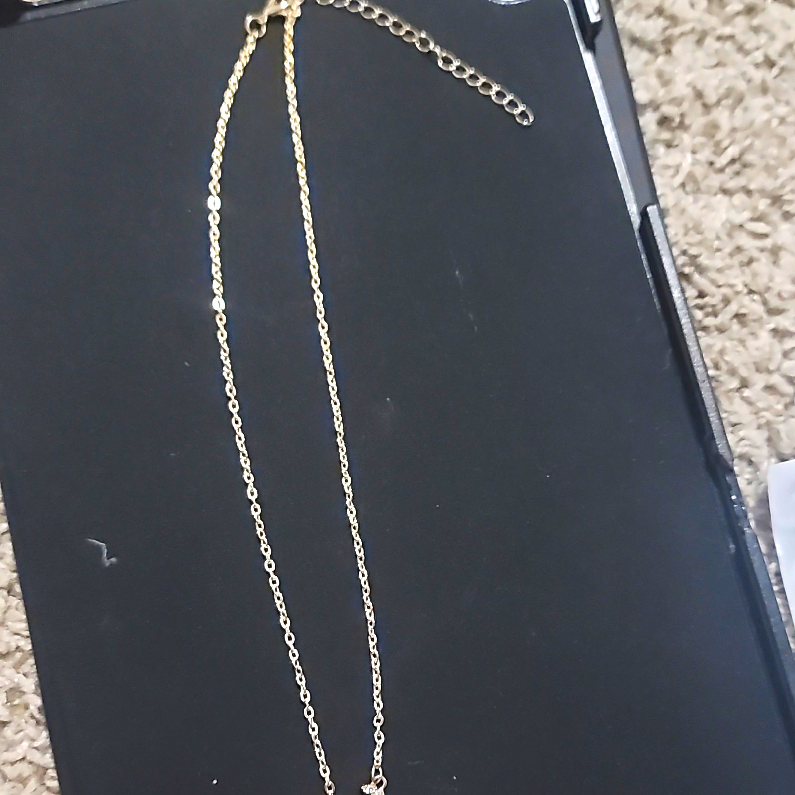 Silver Tone Cable Chain Necklace, Lobster Clasp, Adjustable, No Stone