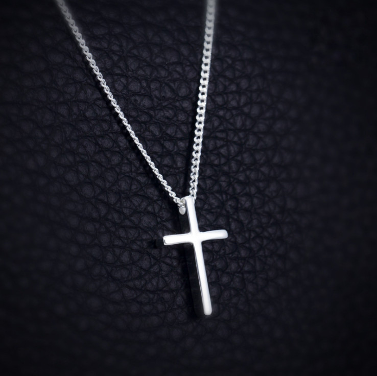 Stainless Steel Cross Plain & Simple Pendant Adjustable Necklace For Men Women