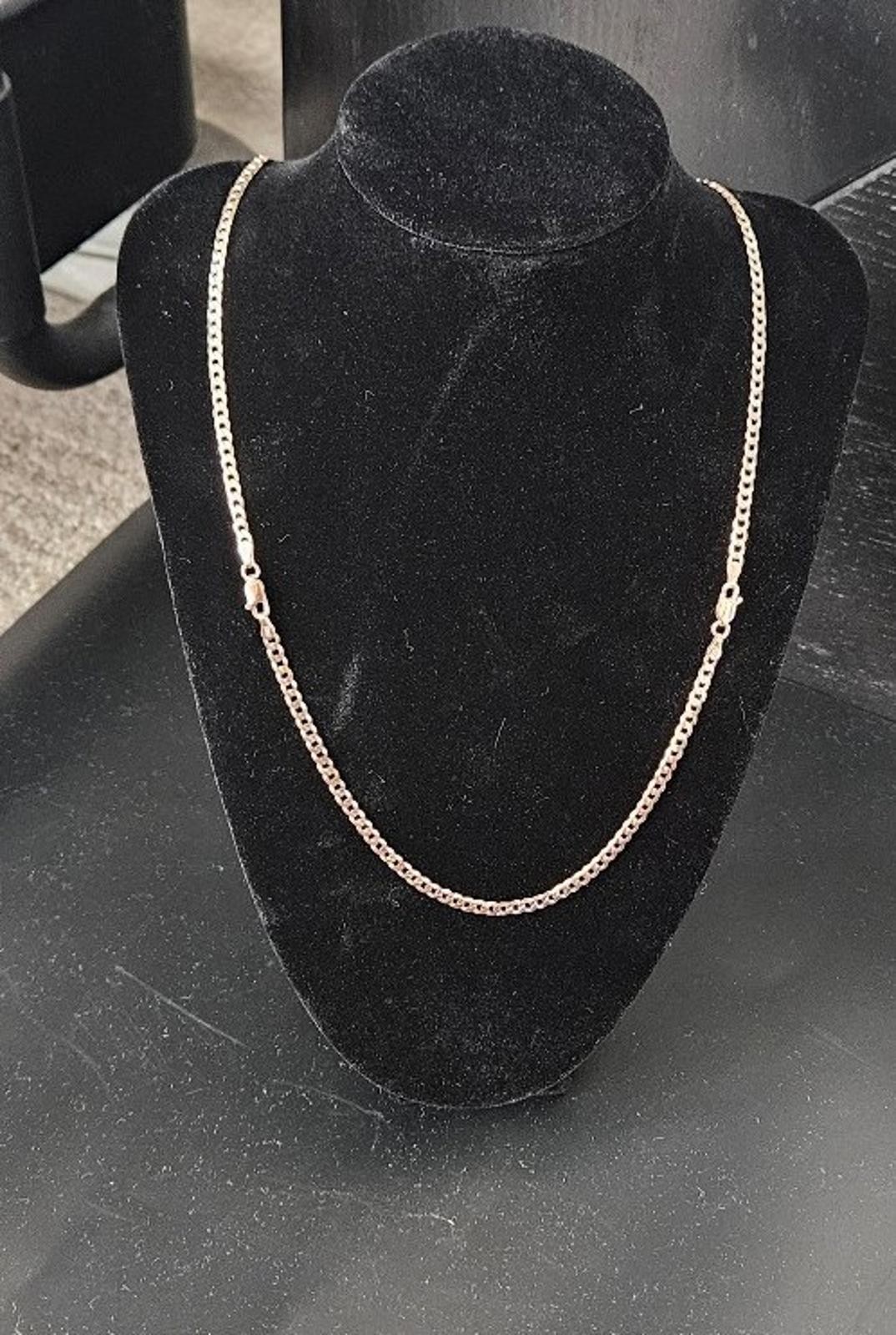 22in 3mm Rose Gold Curb Bracelet Necklace