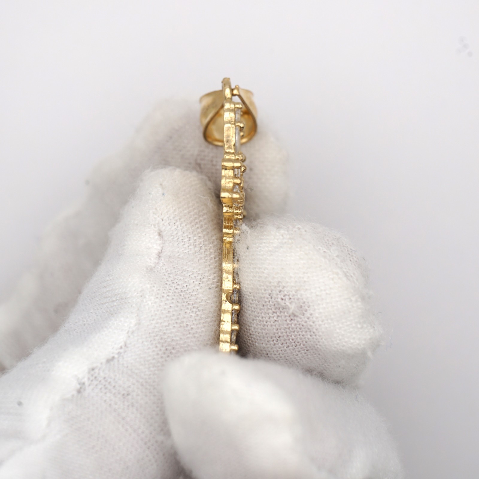 10k Yellow Gold Round Cubic Zirconia Cross Charm Pendant