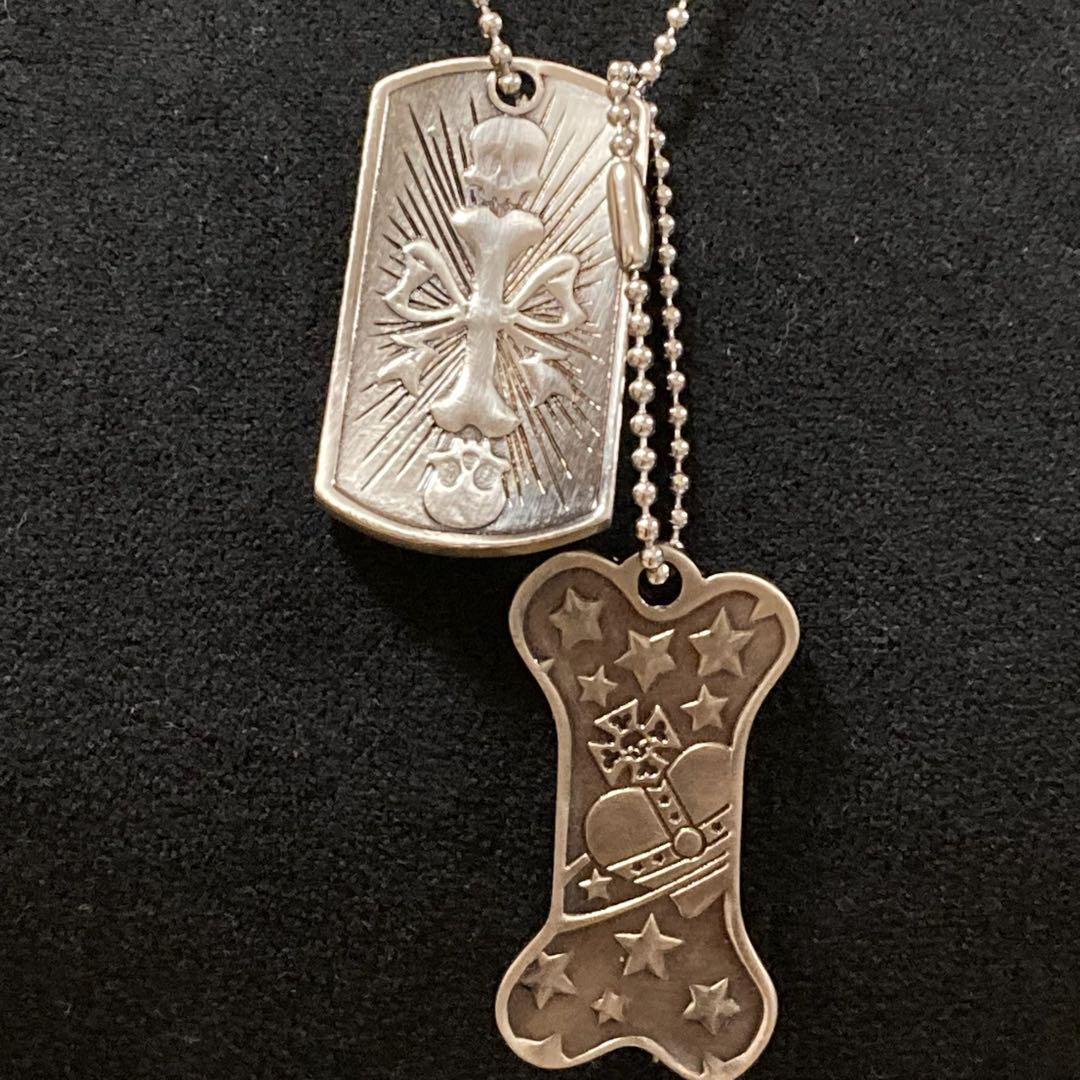 Vivienne Westwood Necklace Dock Tag Plate Silver w/drawstring