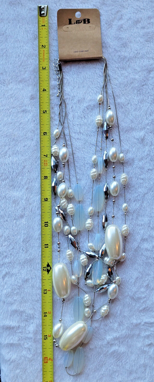 L & B Multi Strand Imitation/Faux Pearl Necklace