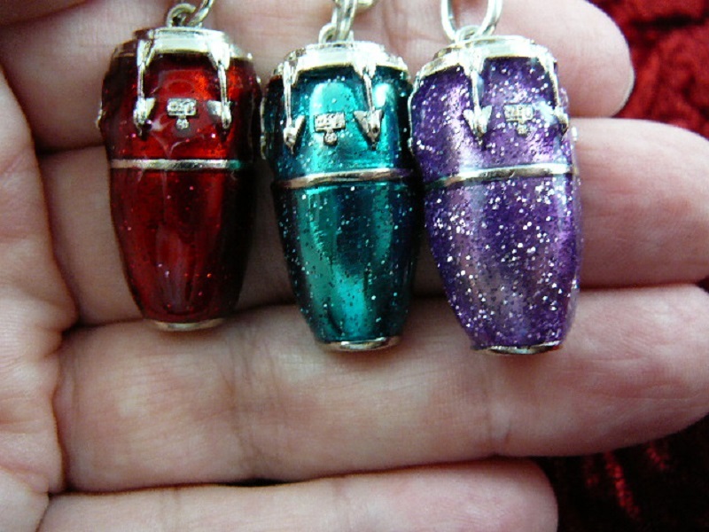(M-317-C) pick 1 of 11 colors CONGA DRUM PENDANT jewelry NECKLACE drums SALE