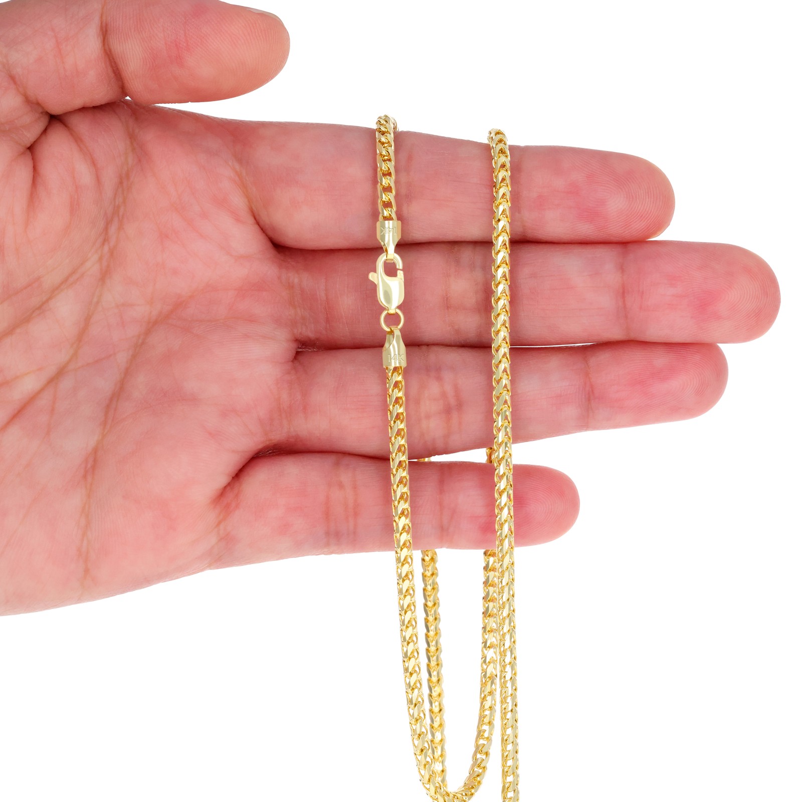 14K Yellow Gold Solid Franco 1mm-6mm Diamond Cut Chain Necklace Bracelet 7″-30″