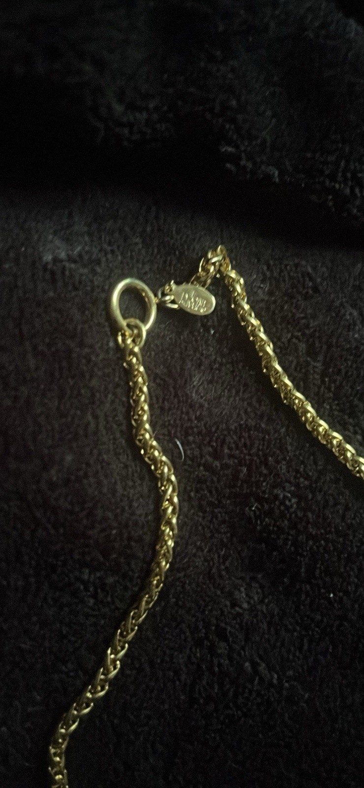 Gold-Tone Rope Chain Necklace, Spring Ring Closure, No Stone