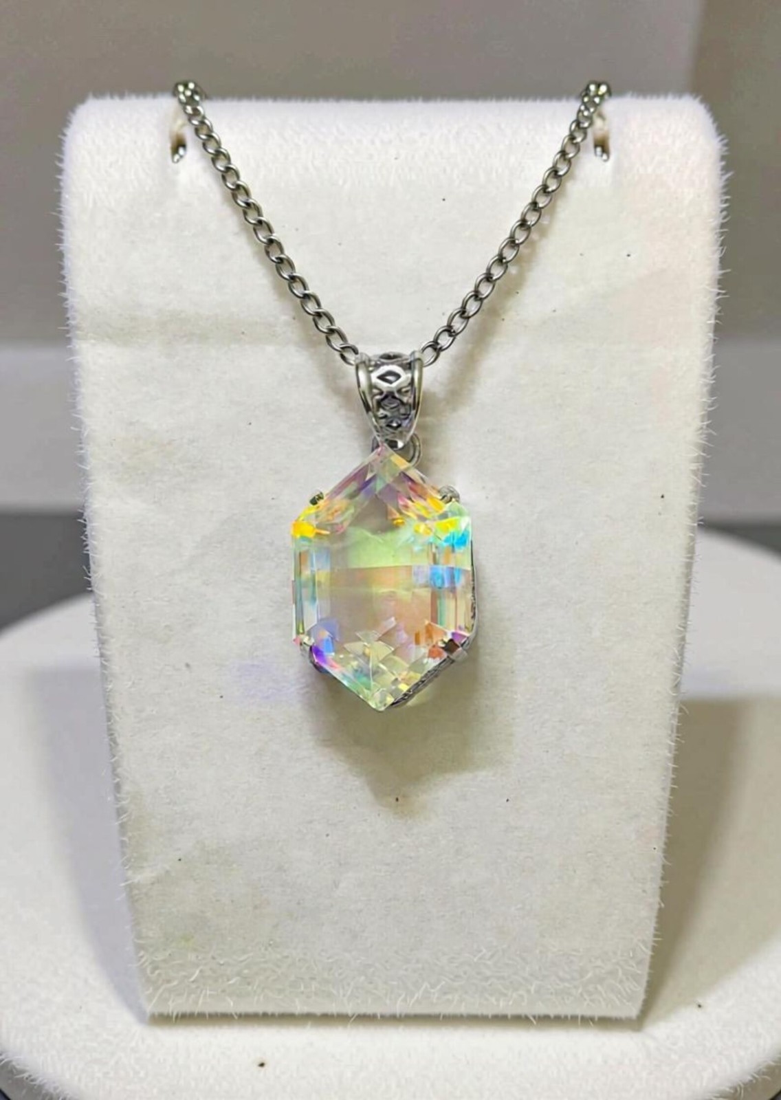 50.70 Ct+ Natural Mystic Topaz Fancy Cut 925 Solid Silver Pendant Gemstone