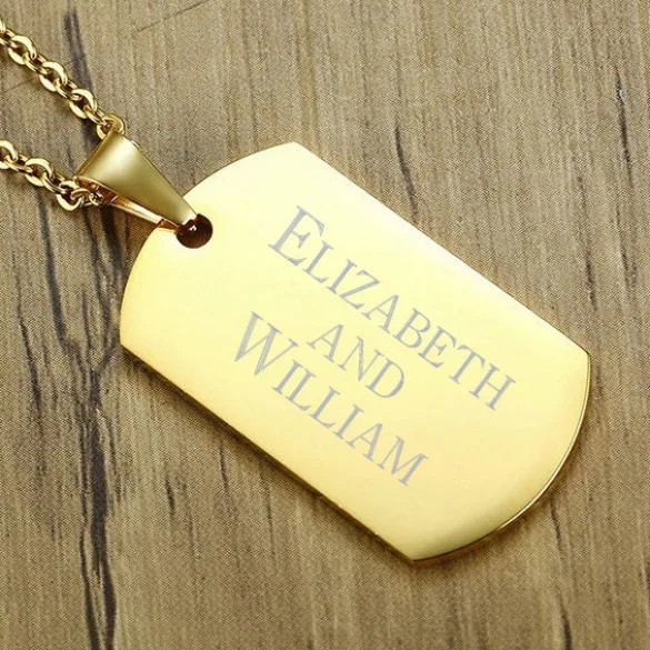 Personalized Engraved Custom Dog Tag dogtag Name Necklace Chain Titanium Steels