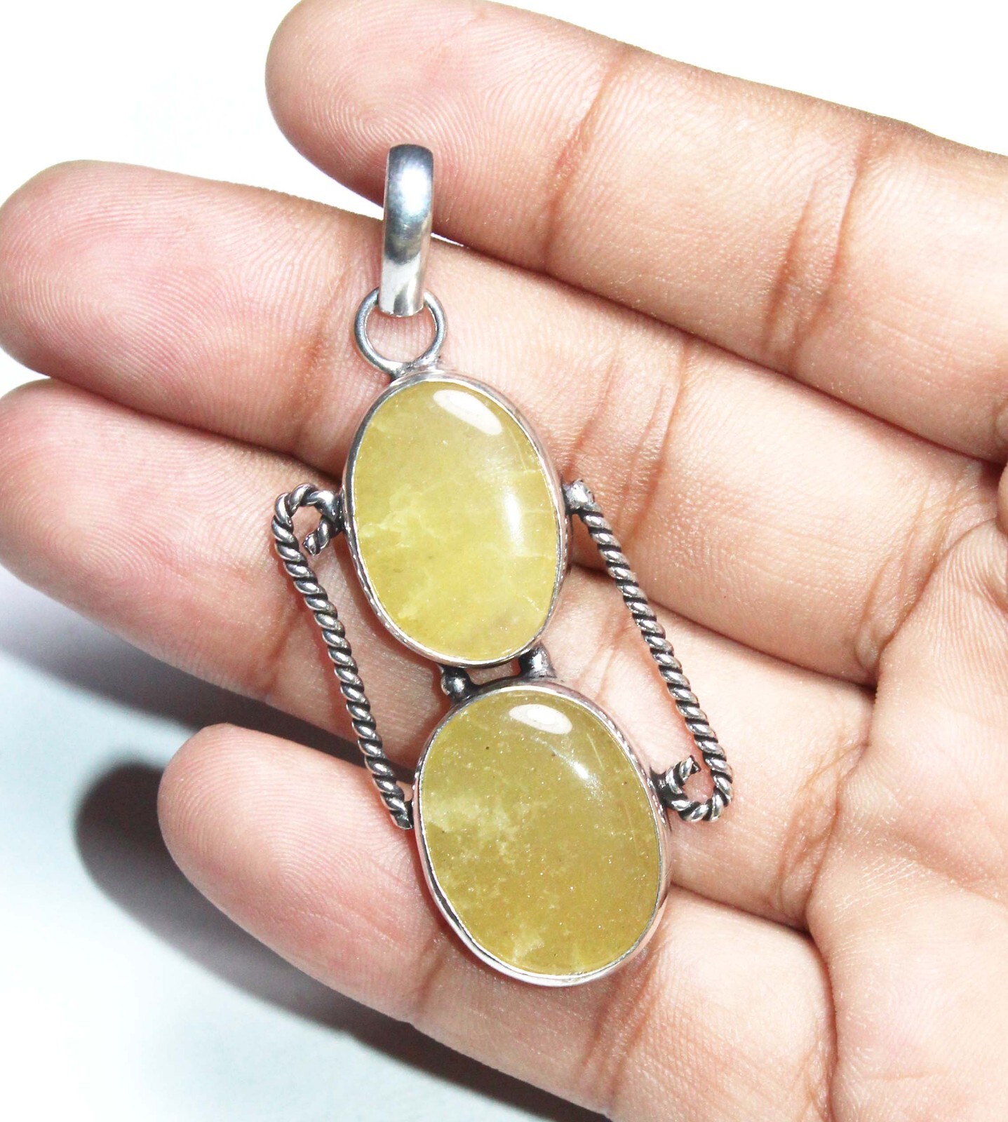 Calcite Oval Shape Gemstone Handmade Pendant Jewelry Pendant Size 1.5 Inches