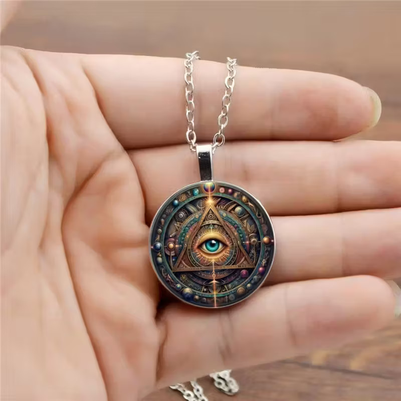 Eye Of Providence Round Necklace Jewelry Silvery Magical Gothic Pendant B