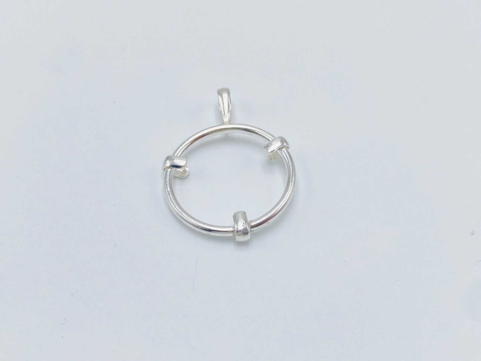 925 Solid Sterling Silver Round Pendant Blank Bezel Holder Coin Handmade