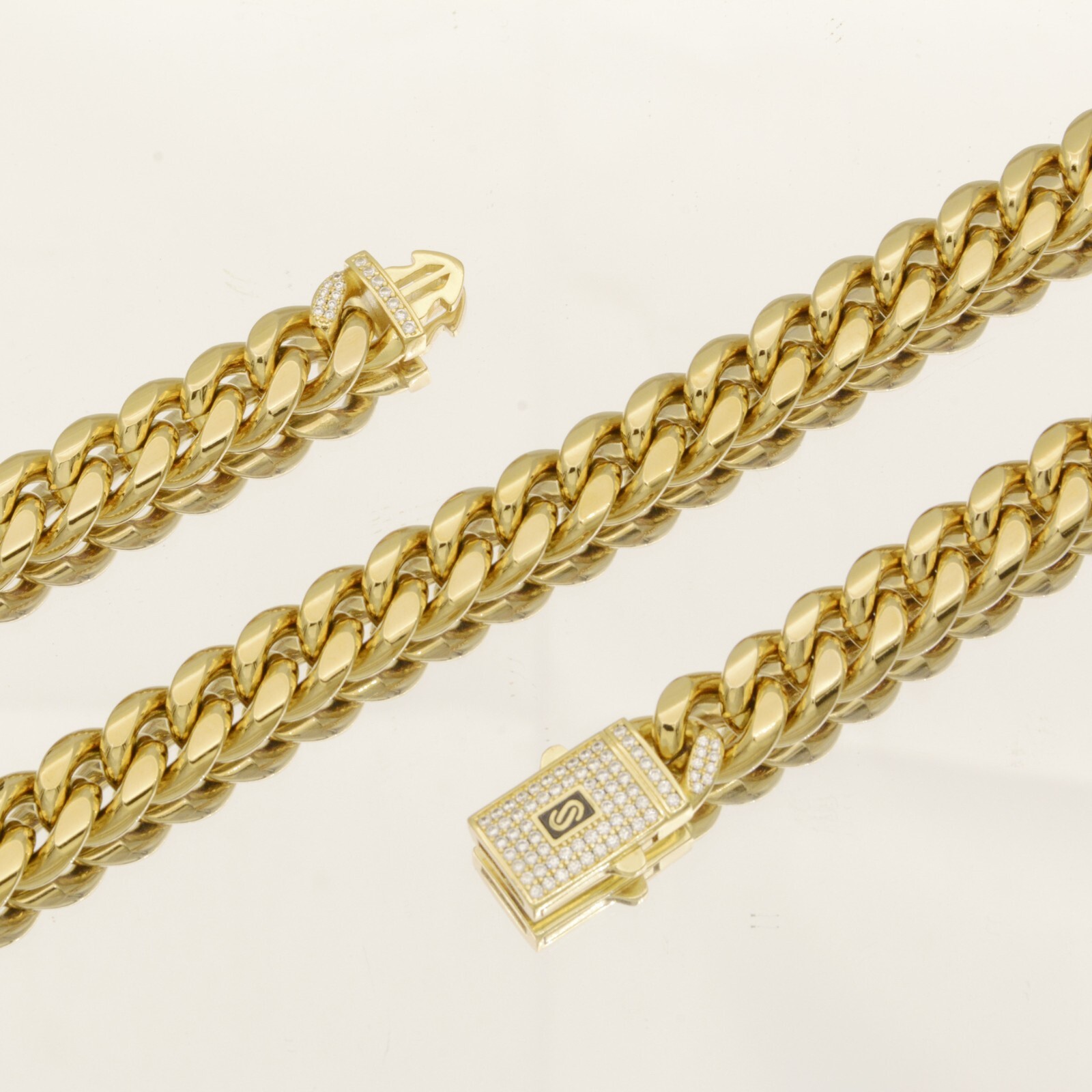6-14MM Stainless Steel Gold Plated Miami Hip Hop Cuban Chain Or Bracelet F