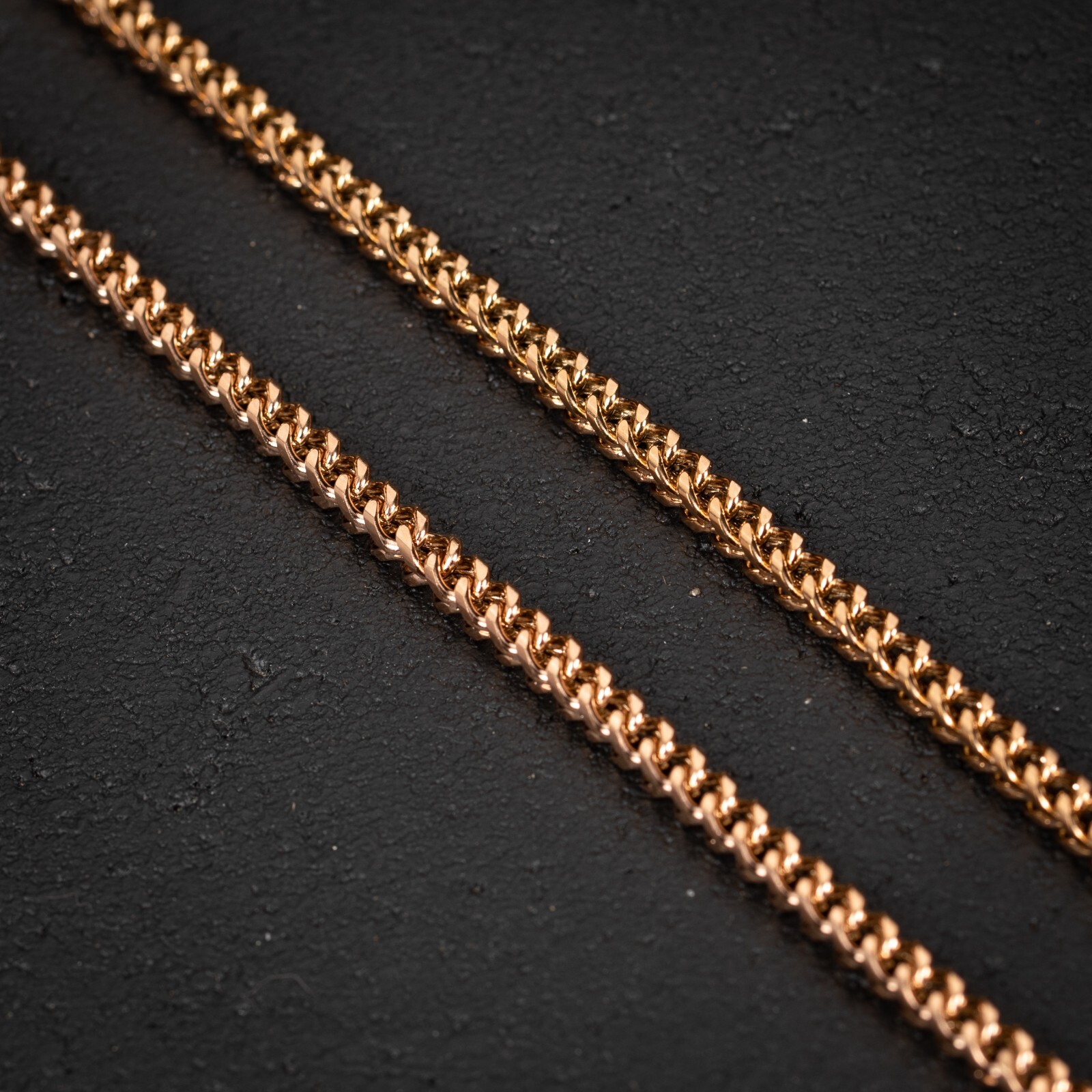 Rose Gold Plated Solid Heavy 316 Stainless Steel 4MM Franco Chain Necklace