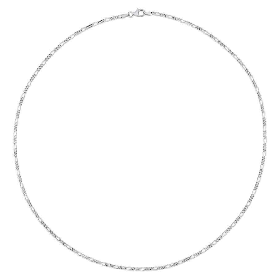 AMOUR 2.2mm Figaro Chain Necklace In Sterling Silver, 20 In